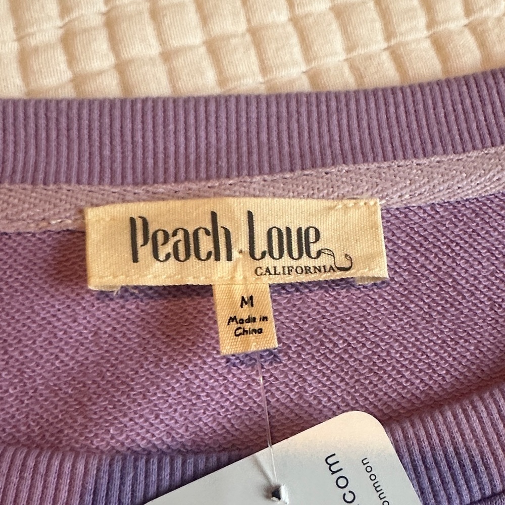Peach Love California Purple Sequin Floral Sweatshirt - Picture 5 of 5
